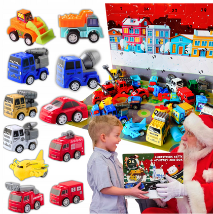 Adventes kalendārs ar rotaļu automašīnām