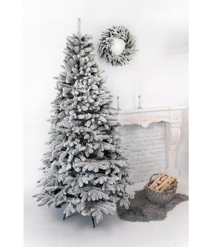 210 cm PE+PVC sniega klāta mākslīgā Ziemassvētku eglīte