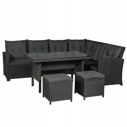 Dārza mēbeļu komplekts melns