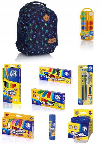 Skolas mugursoma Astra ar aksesuāriem