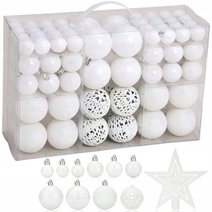 101 detaļu Ziemassvētku eglītes rotaļlietu komplekts