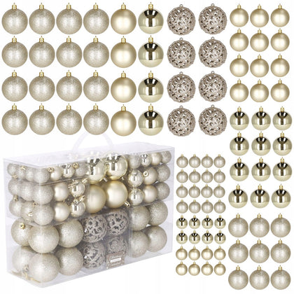 100 Ziemassvētku eglīšu rotaļlietu komplekts