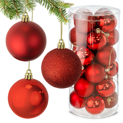 24 daļu Ziemassvētku eglītes rotaļlietu komplekts