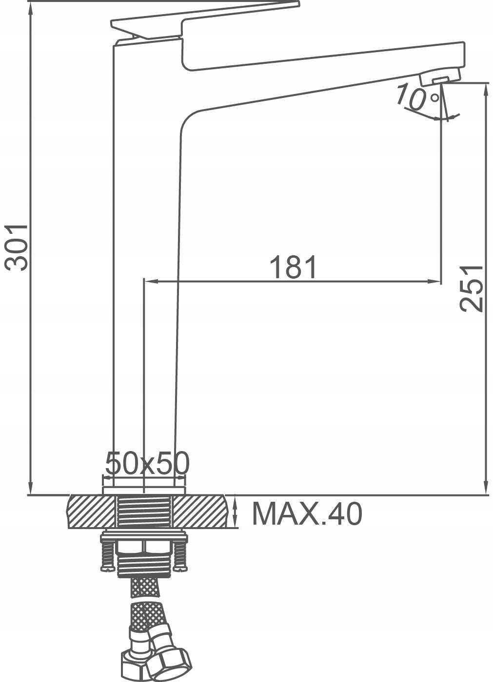 Izlietnes maisītājs Ledeme, misiņa
