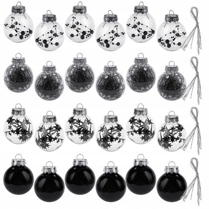 24 daļu Ziemassvētku eglītes rotaļlietu komplekts