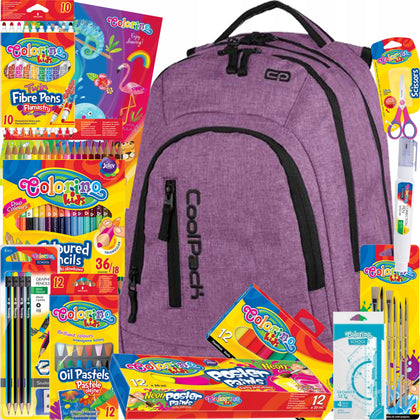 CoolPack skolas mugursoma ar aksesuāriem