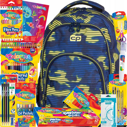 CoolPack skolas mugursoma ar aksesuāriem