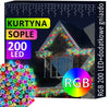 200 LED RGB Ziemassvētku vītne - aizkars