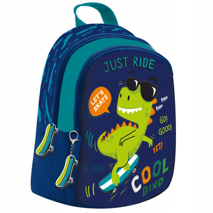 Skolas mugursoma ar dinozauru