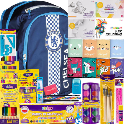 Mugursoma ar kancelejas preču komplektu