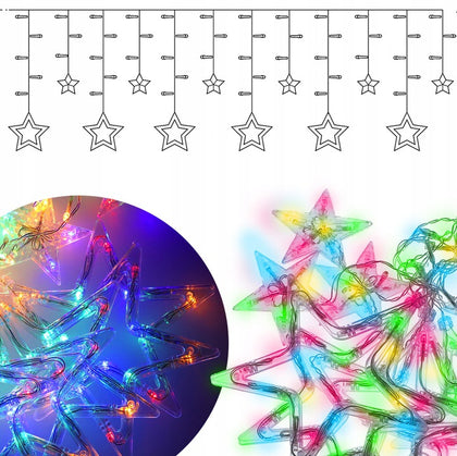 138 LED Ziemassvētku vītnes - zvaigznes