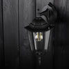 Dārza sienas lampa E27 IP44 melna 