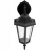 Dārza sienas lampa E27 IP44 melna 