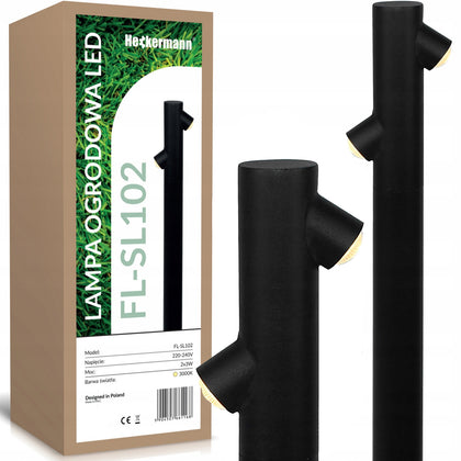 Heckermann apaļais dārza apgaismojuma stabs ar integrētu LED avotu 60 cm 