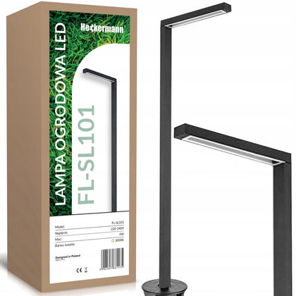 Taisnstūra apgaismes stabs ar integrētu LED avotu, 60 cm, Heckermann 