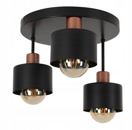 Griestu lampa 3xE27 melna