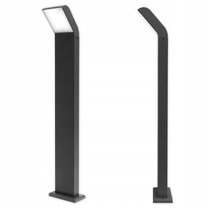 Taisnstūra apgaismes stabs ar integrētu LED avotu, 79 cm, melns