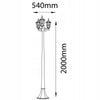 Dārza lampa 3xE27 laterna ar augstu stabu 2m augstumā 