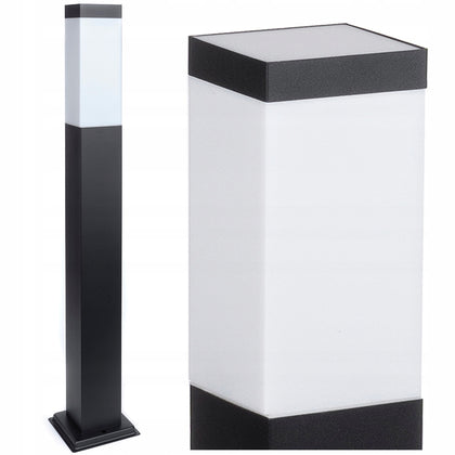 Kvadrātveida dārza lampa SuperLED E27 65 cm melna 