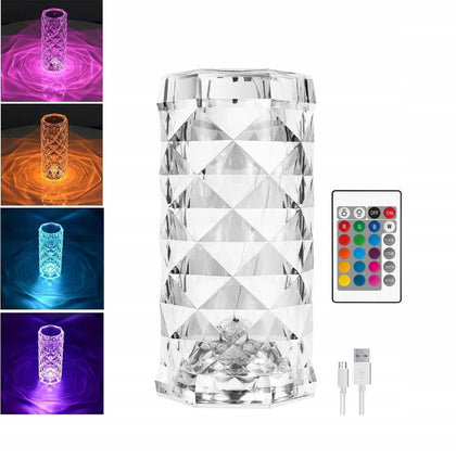 LED kristāla galda lampa RGB