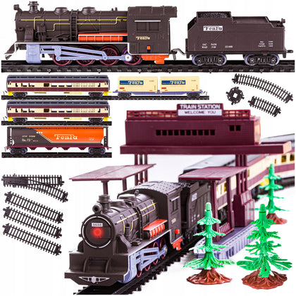 Elektriskais vilciens ar vagoniem un piederumiem