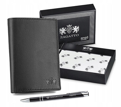 Zagatto vīriešu ādas maks ar RFID karšu aizsardzību