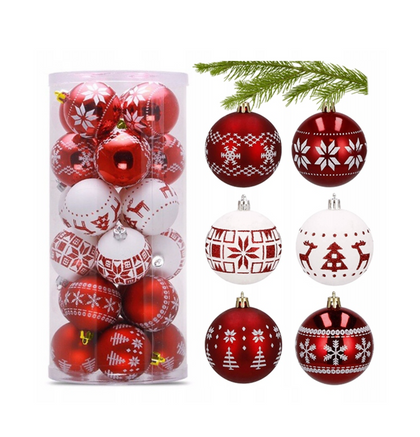 30 Ziemassvētku eglīšu rotaļlietu komplekts