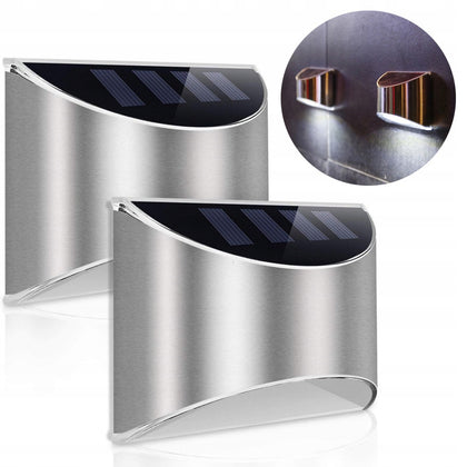 LED sienas lampas 2 gab. + saules baterija 