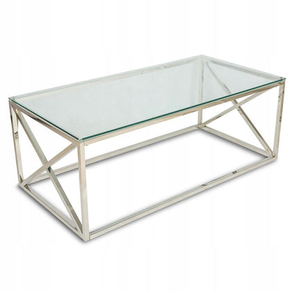 Stiklinis kavos staliukas, 120 cm ilgio