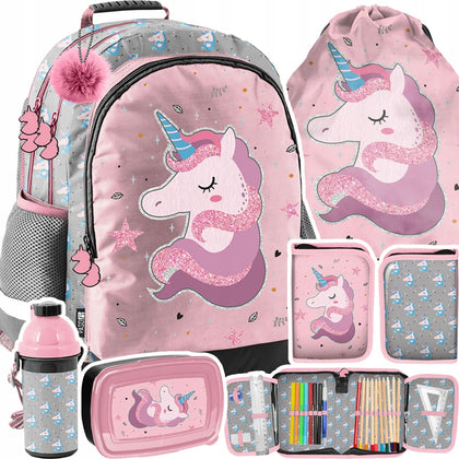 Mokyklinė kuprinė Paso su priedais / vienaragis