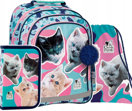 Skolas mugursoma CLEO & FRANK Derform ar aksesuāriem