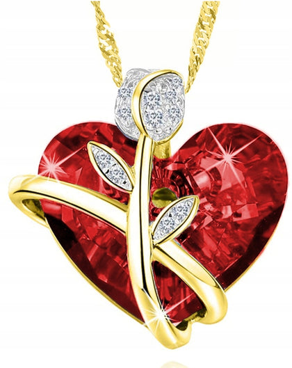 Kaklo papuošalas moterims širdis su Swarovski kristalais