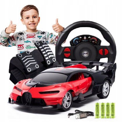 Nuotoliniu būdu valdomas automobilis su vairu