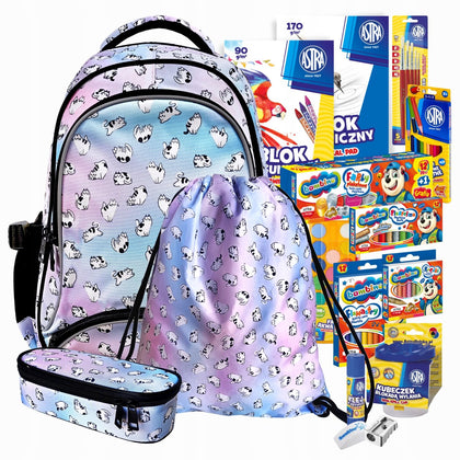 Skolas mugursoma INCOOD ar kancelejas preču komplektu