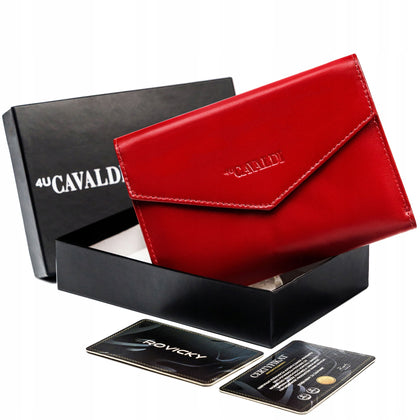 Liela sieviešu ādas maka (sarkana)