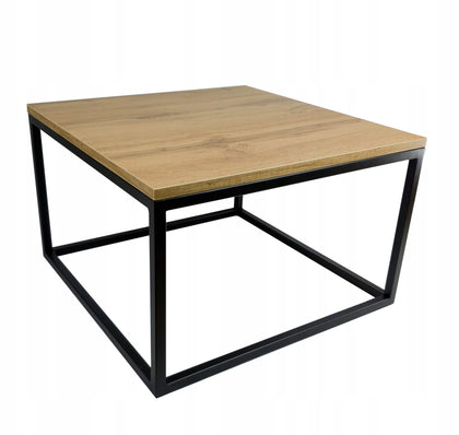 Žurnalinis staliukas 70 x 70 x 45 cm juodas / ąžuolas